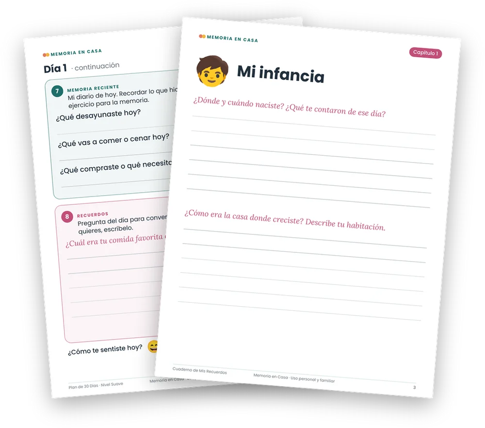 Diario y recuerdos para conversar en familia